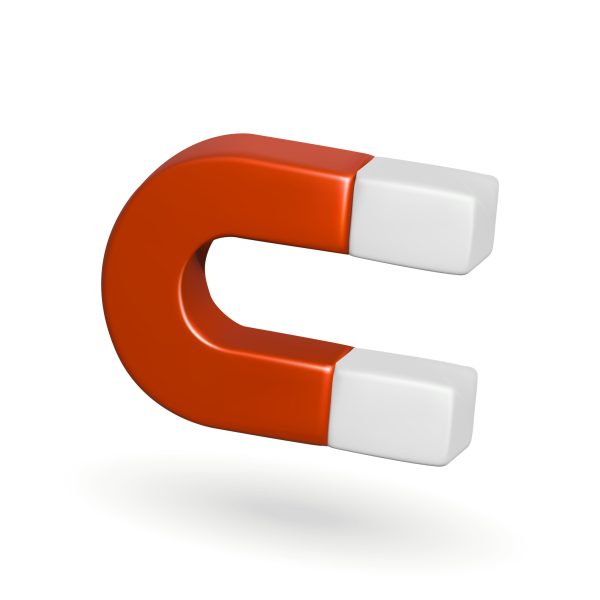 magnet isolated vector 3d icon. magnet 3d illustration.